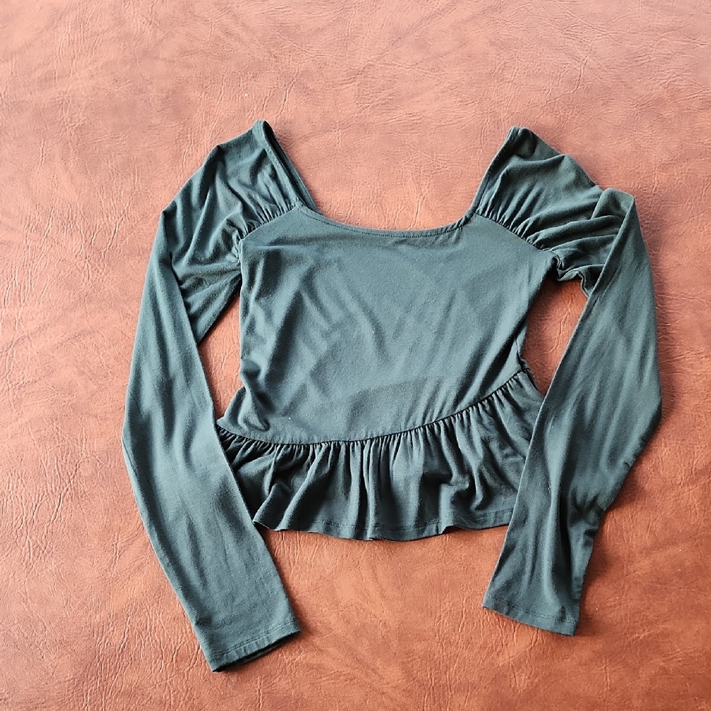 PacSun Forest Green Long Sleeve Crop Top